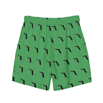 Green Florida Man.  Recycled Party Swim Shorts
