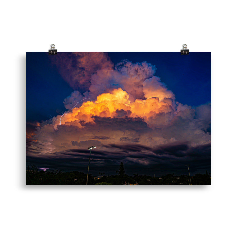 Sunset Lightning Poster 21 × 30 cm