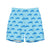 Blue Manatee.  Recycled Party Swim Shorts