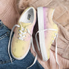 Yellow & Pink Women’s lace-up canvas shoes